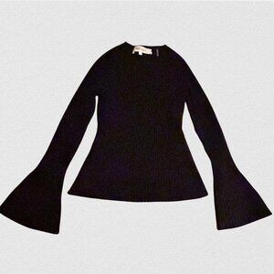 Diane von Furstenberg DVF Ribbed Knit Top Sweater Black Women’s Size S Designer